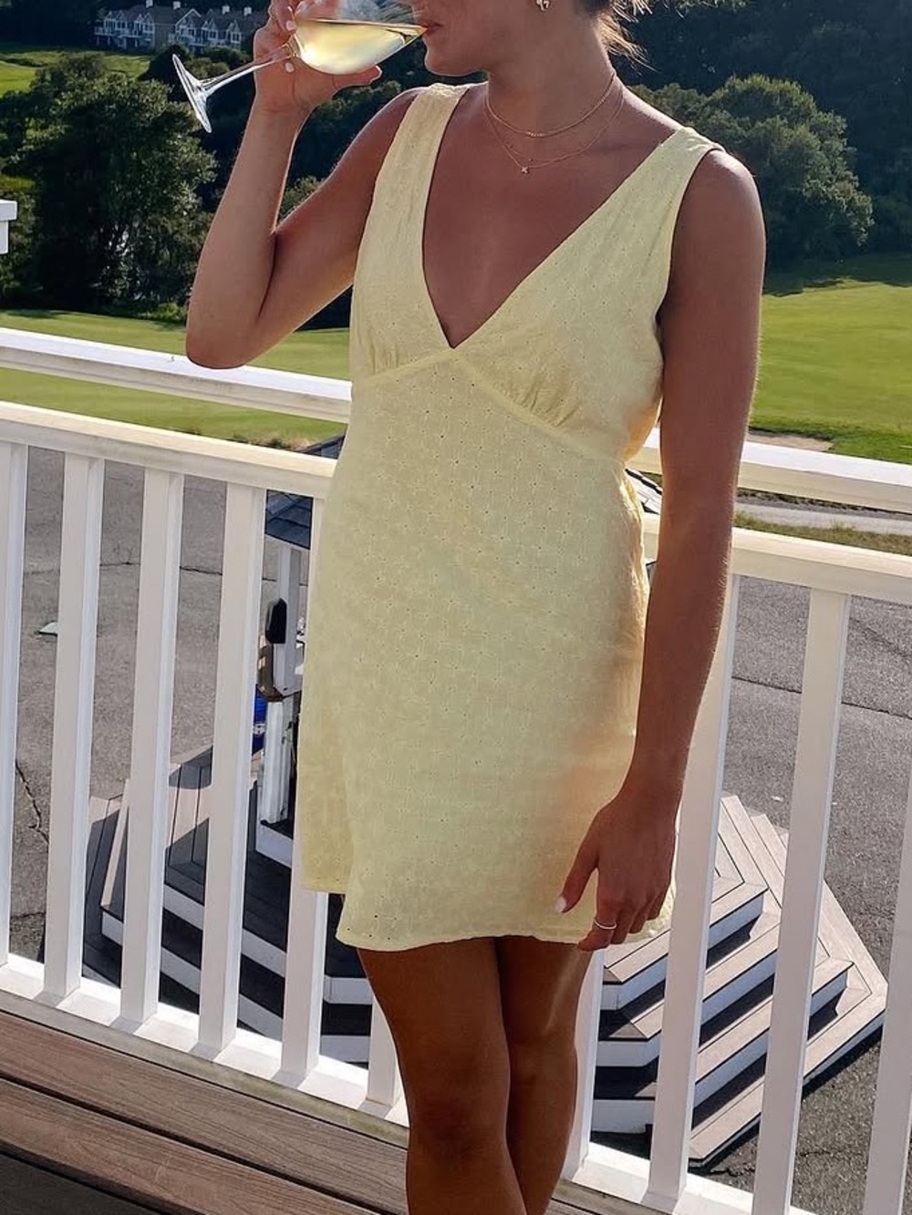 Princess Polly Pale Yellow V-Neck Mini Dress